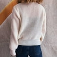thumbnail image 3 of Women's V-neck Long-sleeved Floral Ornament Knitted Sweater Cardigan, 3 of 4