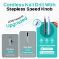 thumbnail image 5 of COSLUS CX42 Electric Nail Drill File,Professional Manicure Pedicure Kit, Stepless Speed Knob,Cordless,Rechargeable,for Home Salon Use-Blue, 5 of 8