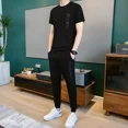 thumbnail image 3 of Sudadera con letras de gran tamaño, ropa de trabajo, conjuntos de pantalones para hombre, chándal, camisetas, pantalones, trajes para hombre, chándal de manga corta, 3 of 5