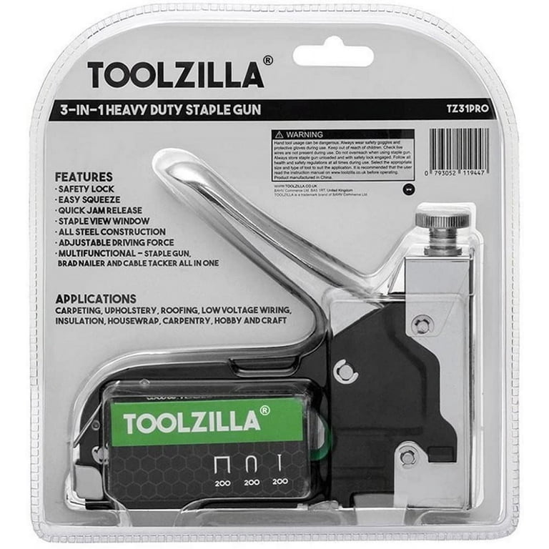 TOOLZILLA Heavy Duty Staple Gun & Staple Selection Pack - All Black Special  Edition, 3.5 H 3.15 L 7.01 W - Fry's Food Stores