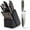 Gray/Black, variant on Kitchen Knife Set,15-Piece Knife Set With Block Wooden,Self Sharpening For Chef Knife Set,High Carbon Japan Stainless Steel Hammered Collection Knife Block Set with Steak Knives, Boxed Knife Set