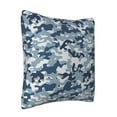 thumbnail image 2 of ZICANCN Geometric Blue Camouflage Throw Pillow Covers, Bed Couch Sofa Knit Decorative Pillow Covers for Living Room Farmhouse, 12"x12", 2 of 8