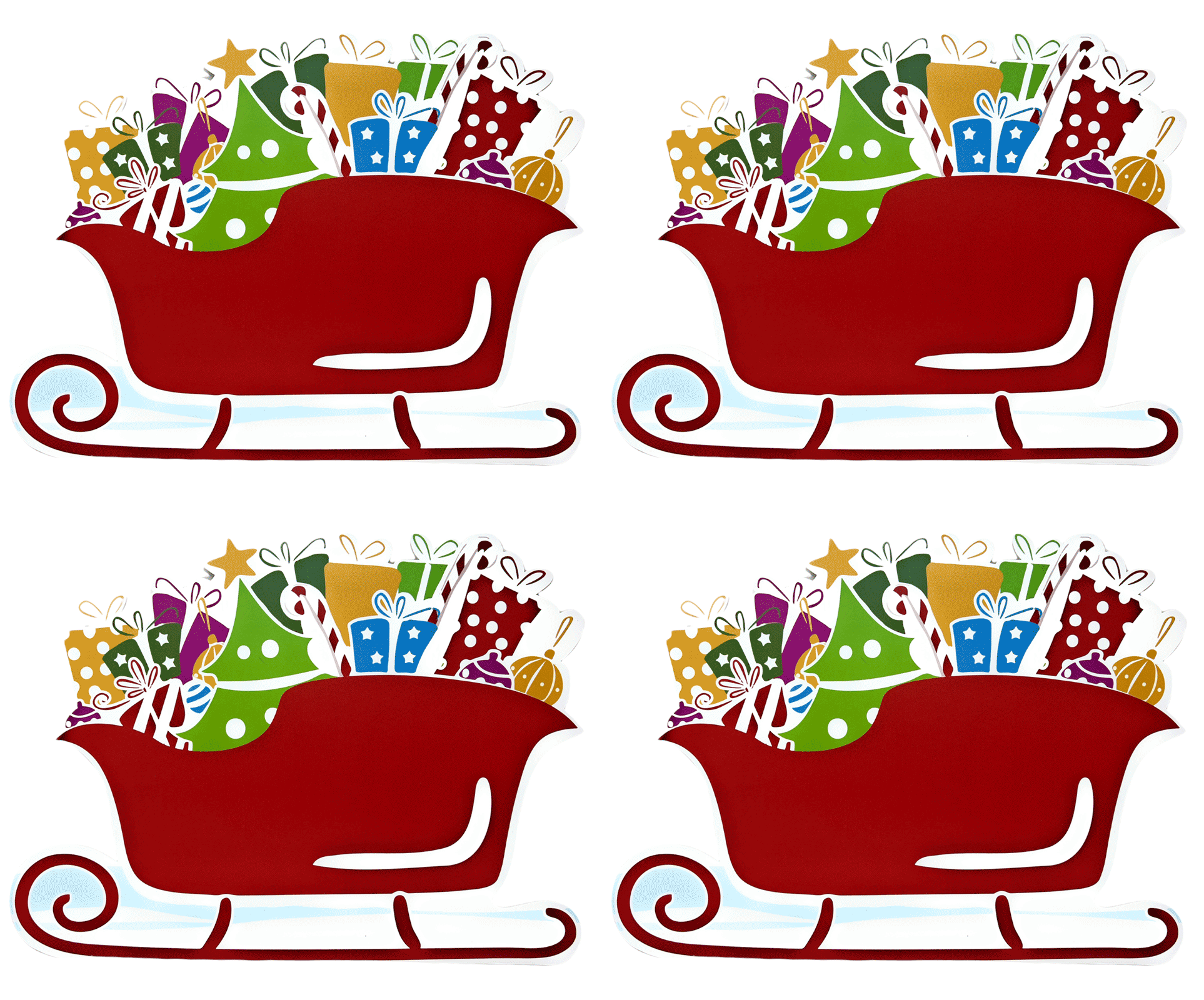 Northeast Home Goods Christmas Winter Foam Backed Vinyl Placemats, Set