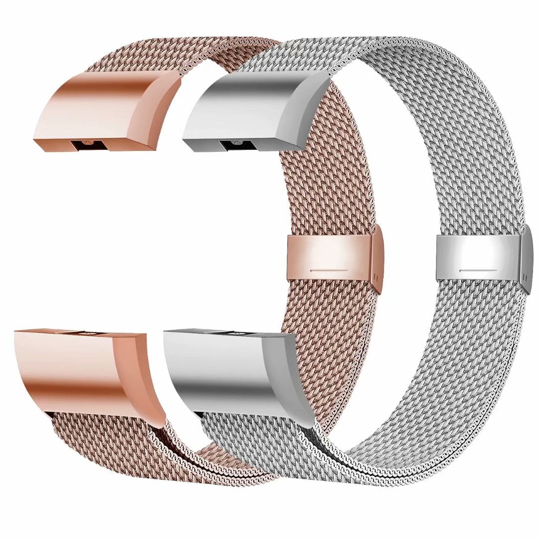 Metal Band Compatible Fitbit Charge 2 Milanese Stainless Steel Metal Magnetic 