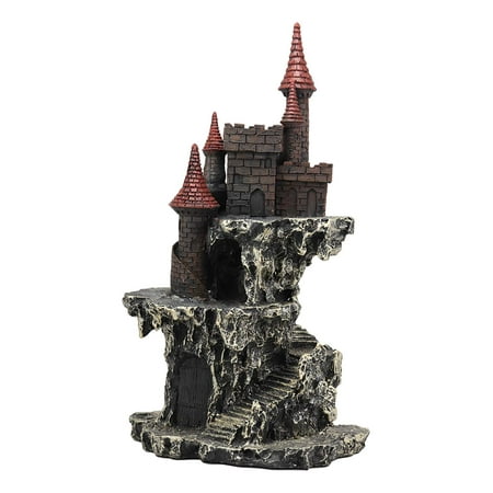 Renaissance Six Light - Ebros Medieval Renaissance Castle Tower Fortress by Rocky Cliff Display Stand Statue with Color Changing LED Night Light 13.25