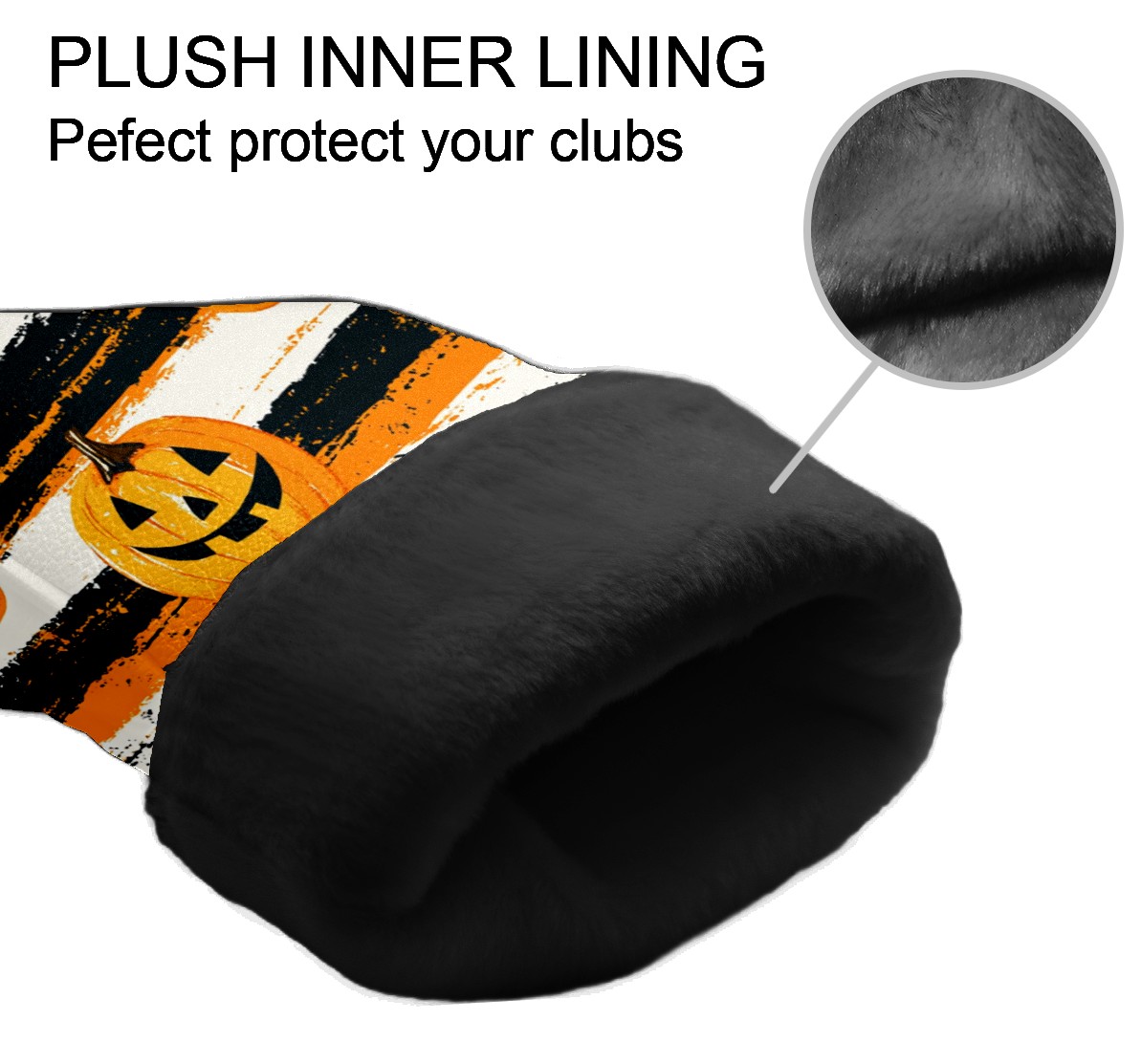 Golf Club Covers PU Leather Waterproof Head Covers for Fairway Woods Hybrids Pumpkin Bat