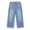 Sky Blue, variant on Womens Cropped Jeans Wide Leg Cuffed Hem Denim Trousers with Pockets Casual Daily Streetwear Jeans Dark Blue