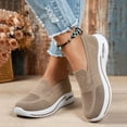 thumbnail image 4 of Women's Orthopedic Slip On Sneakers with Air Cushion Lightweight Non Slip Walking Shoes Breathable Stretchy Platform Loafers Brown Size 7, 4 of 4