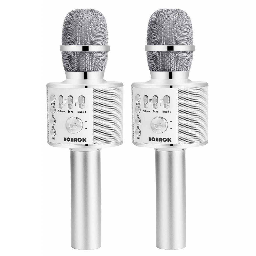 BONAOK Wireless Bluetooth Karaoke Microphone Handheld Mic Machine Gift