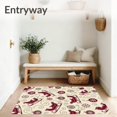 thumbnail image 3 of ODIKA 8'x10' Machine Washable Non-Slip Area Rug, Whimsical Sleigh Ride Theme with Swirling Snow and Vintage Ornaments High Traffic Rug, Ivory, 626127, 3 of 7