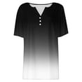 thumbnail image 6 of CFLVAEK Plus Size Womens Tshirt 3x Casual Short Sleeve Tshirts Loose Fit Button V Neck T Shirts Fashion Gradient Graphic Tees Dark Gray XXXL, 6 of 6