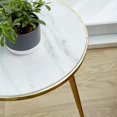 thumbnail image 6 of DecMode 21" x 20" Gold Aluminum Metal Accent Table with Marble Top, 1-Piece, 6 of 13