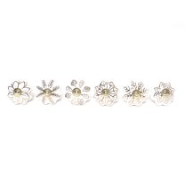 White & Golden Melon-Shaped Ceramic Knobs – Handcrafted, Hand-Painted