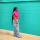 thumbnail image 4 of Ool6081 jeans sexys y de moda para mujer, jeans rotos, corte melancólico, bolsillo de cintura alta, piernas rectas y anchas, 4 of 5