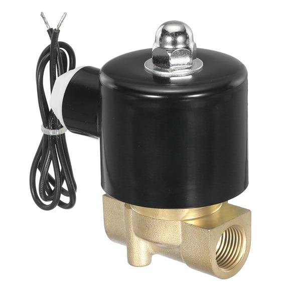 Brass Electric Solenoid Valve, 3/8" NPT 110V AC Air Valve Normally Closed Water Gas Fuel Diesel Oil