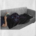 thumbnail image 6 of Pentacle Soft Flannel Fleece Throw Blanket, Line Art Style Gradient Colorful Elements of Geometry Star, Cozy Plush for Indoor and Outdoor Use, 60" x 80", Black Blue and Pink, by Ambesonne, 6 of 6