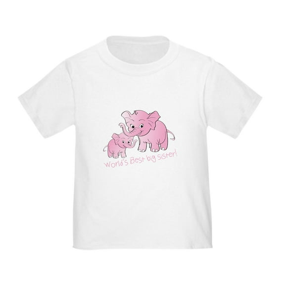 CafePress - Big Sister & Little Sister Elephants T Shirt - Cute Toddler T-Shirt, 100% Cotton