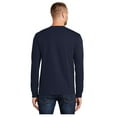 thumbnail image 2 of Port & Company Mens Long Sleeve Essential T-Shirt Deep Navy Large, 2 of 5