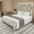 thumbnail image 1 of Abstract Bed Runner, Concentric Circles Hand Drawn with Dashes, Decorative Accent Bedding Scarf for Hotels Homes and Guestrooms, Queen, Dark Peach Sky Blue, by Ambesonne, 1 of 2