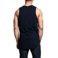 thumbnail image 3 of G-Style USA Solid Color Long Length Curved Hem Tank Top - Navy - Small, 3 of 5