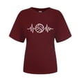 thumbnail image 3 of TSADFHJI Tops Hauts pour Femmes Manches Longues T-Shirts Décontractés Femmes T-Shirts de Volleyball Équipe Tee Graphiques de Volleyball Manches Courtes G Rouge, 3 of 3