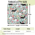 thumbnail image 2 of Husky and Pioneer Flower Square Fitted Tablecloth with Elastic Edge,Square Table Cover,Washable Elastic Table Cover for Home Kitchen Party Decor 36"x36", 2 of 6