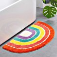 thumbnail image 2 of Alfombra de baño de arcoíris, alfombras de baño de arcoíris flocadas coloridas, alfombra de microfibra absorbente antideslizante, máquina de puerta delantera de baño, 2 of 5