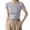 Grey, variant on Women's Fitted Cotton T-Shirt - Structured Shoulder Slimming Short Sleeve Top | Yubnlvae | High Elasticity Screw Thread Cotton Regular Shoulder Round Neck (White | M)