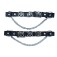 thumbnail image 2 of Men Biker Chain Black Faux Leather Bands Western Boots 2 Straps Cross Charms, 2 of 11