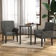 thumbnail image 2 of Gymax Set of 4 Arm Chair Guest Chair Home Office w/ Wooden Legs Grey, 2 of 10