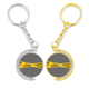 thumbnail image 1 of Logo peligro amarillo línea Anillo de oro de metal llavero llavero, 1 of 4