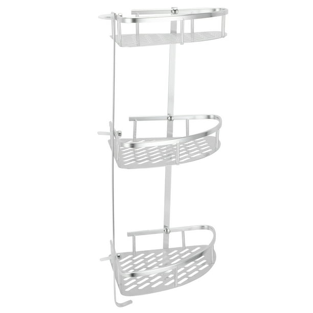 Estante de ducha, estante de esquina para baño, 3 niveles, funcionamiento suave