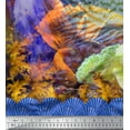 thumbnail image 3 of Soimoi Cotton Voile Fabric Clown Fish & Shell Panel Printed Fabric 1 Yard 56 Inch Wide, 3 of 3