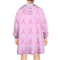 thumbnail image 2 of Wearable Oversized Blanket,Pink Breast Cancer Wearable Blanket Hoodie for Adults,Cozy Hooded Blankets with Super Pockets,Super Warm Fuzzy Pullover for Women & Men, 2 of 6