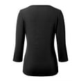 thumbnail image 4 of Casual Tops for Women Crewneck Black Womens Long Sleeve Shirts Basic Tops Womens Fall Clothes, 4 of 6
