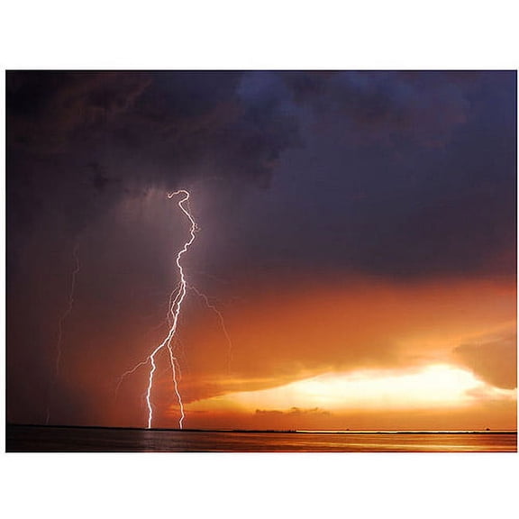 Trademark Art "Lightning Sunset IV" Canvas Art by Kurt Shaffer
