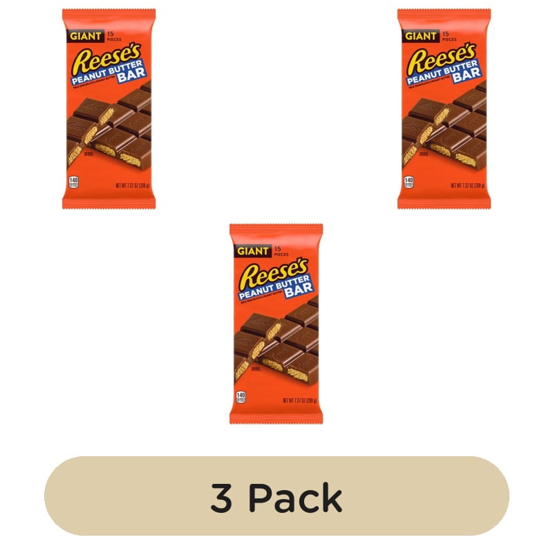 Hershey's Reese's Peanut Butter Bar Giant 208g, British Import (Pack of 3)