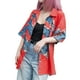 thumbnail image 2 of Qarigey Hombres Mujeres Camisa de playa hawaiana Casual Abotonado Manga corta Dragón simple Transpirable Estilo étnico Camiseta diaria Camisetas Rojo S, 2 of 6