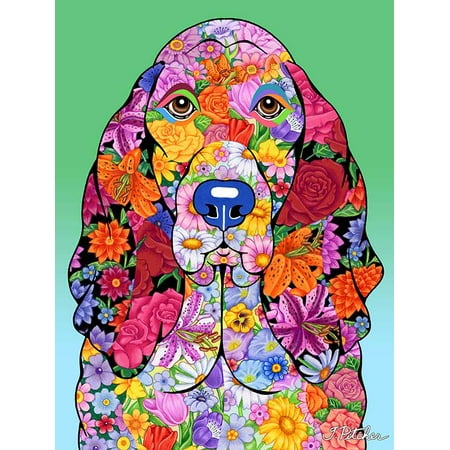 Basset Hound - Best of Breed Flowers Design Garden Flag