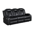 thumbnail image 2 of New Classic Furniture Orion II Faux Leather Power Sofa in Black, 2 of 7
