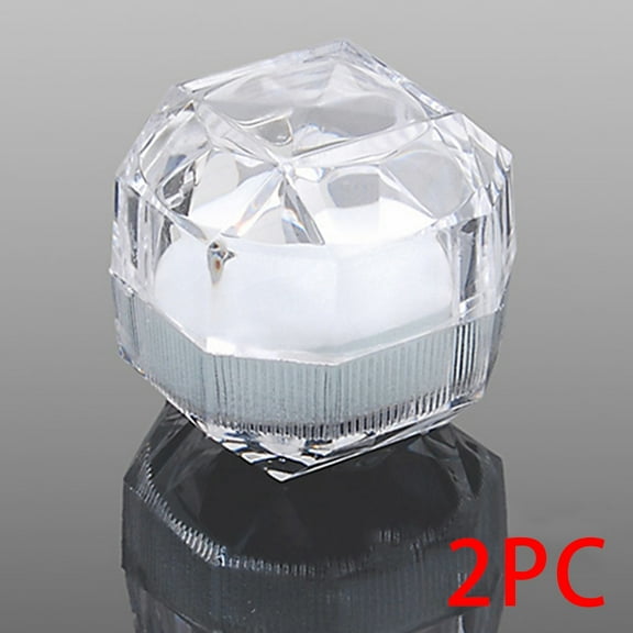 Opvise 1Pc Transparent Acrylic Ring Display Box Storage Organizer Gift Jewelry Case