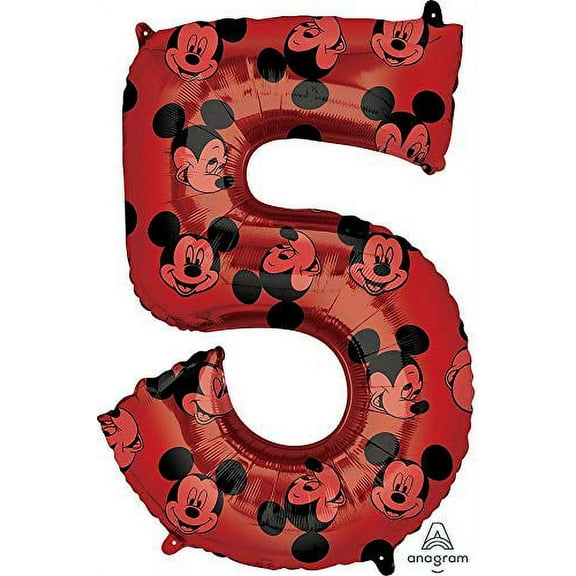 Anagram #5 5th Fifth 33" Mid Size Mickey Mouse Forever Birthday Party Mylar Balloon