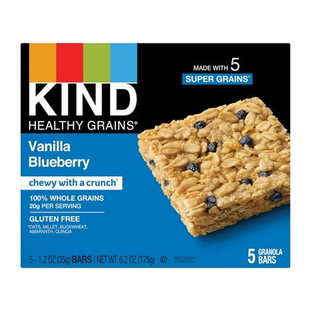 Kind Healthy Grains Granola Bars Gluten Free Vanilla Blueberry -- 5 Bars