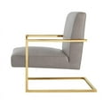 thumbnail image 4 of Posh Living Xzavier Faux Leather Accent Chair in Light Gray/Gold, 4 of 8