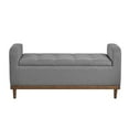thumbnail image 4 of Pemberly Row Contemporary Fabric Lift Top Storage Bench in Gray, 4 of 8