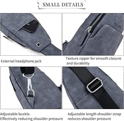 FSD.WG Men's Multi-Functional Sling Bag, Water-Resistant Crossbody Bag for Travel & Daily Use
