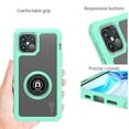 thumbnail image 6 of CoverON Apple iPhone 12 Case / iPhone 12 Pro Case (6.1"), Ring Holder Kickstand Magnetic Mount Clear Hard Back Cover Rubber Bumper, Mint Teal, 6 of 9