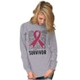 thumbnail image 4 of Survivor Breast Cancer Pink Ribbon Women's Long Sleeve T Shirt Brisco Brands L, 4 of 6