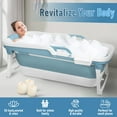 thumbnail image 3 of Fiabour 55 inch Foldable Bathtub,Portable Bathtub for Adult Kids,Large Collapsible Tub with Handle,Freestanding Surround Collapsible Bathtub,No Lid,Hot Bath,Ice Bath,C-Blue-140cm, 3 of 16