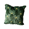 thumbnail image 2 of Christmas Pillow Covers 18x18 inch, Christmas Decorations Bows Xmas Tree Throw Pillow Cases Soft Plush Faux Fur Wool Pillow Covers Winter Holiday Decor for Sofa Living Room.Dark Green, 2 of 6